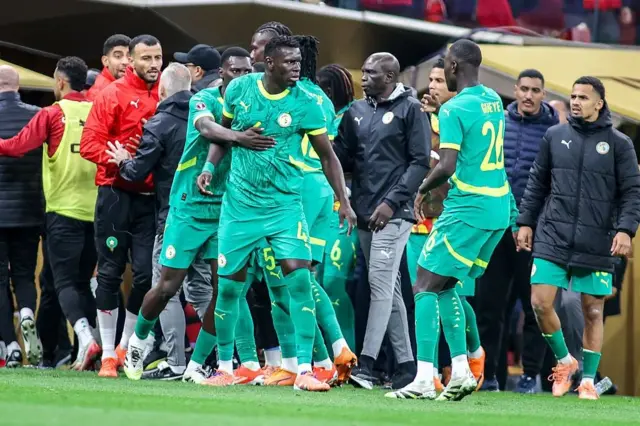 L'équipe du Sénégal en colère