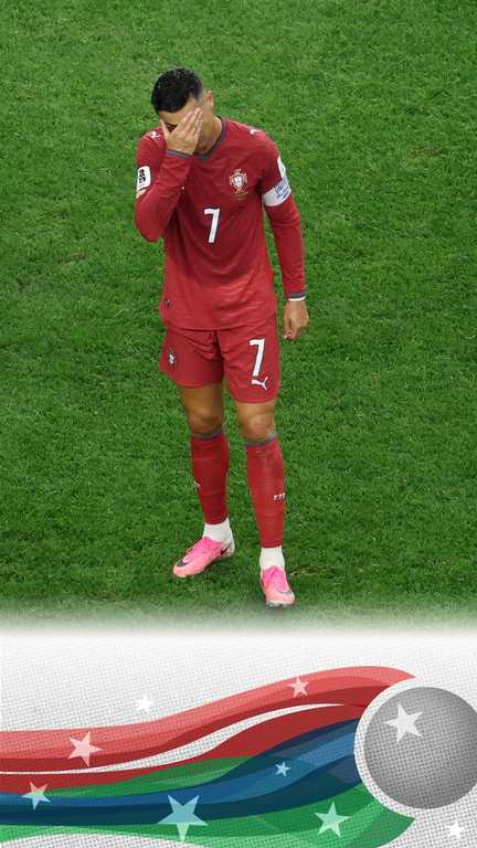 Les larmes de Cristiano Ronaldo, éliminé de la Coupe du monde avec le Portugal (FranceInfo)