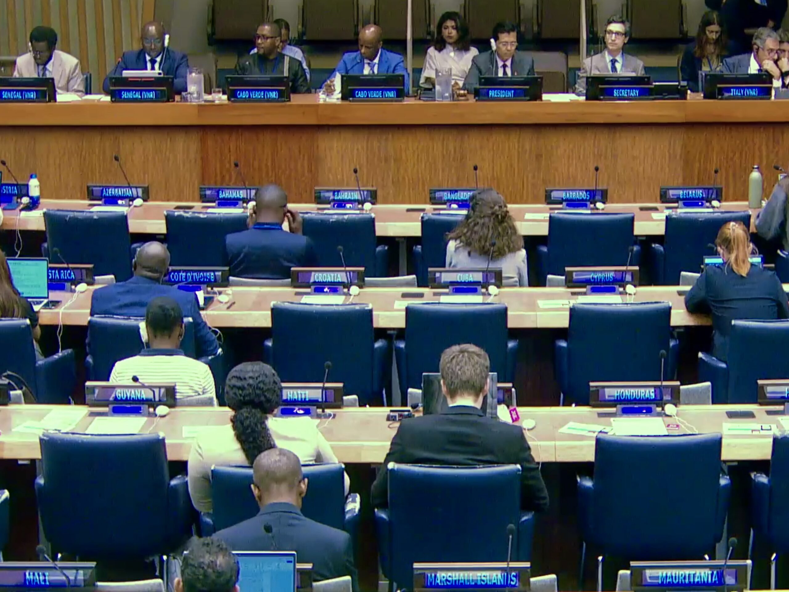 Délégation sénégalaise lors de la présentation de sa RNV à l'ONU