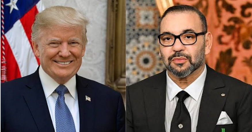 Donald Trump et le Roi Mohammed VI lors d'un échange diplomatique