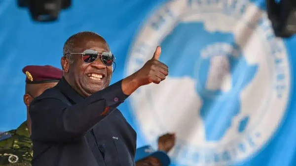Laurent Gbagbo, reconduit à la tête du PPA-CI, lors de la présentation de la nouvelle direction collégiale